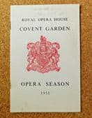 Covent Garden Opera programme 1951 Peter Pears Geraint Evans Uta Graf 1950s